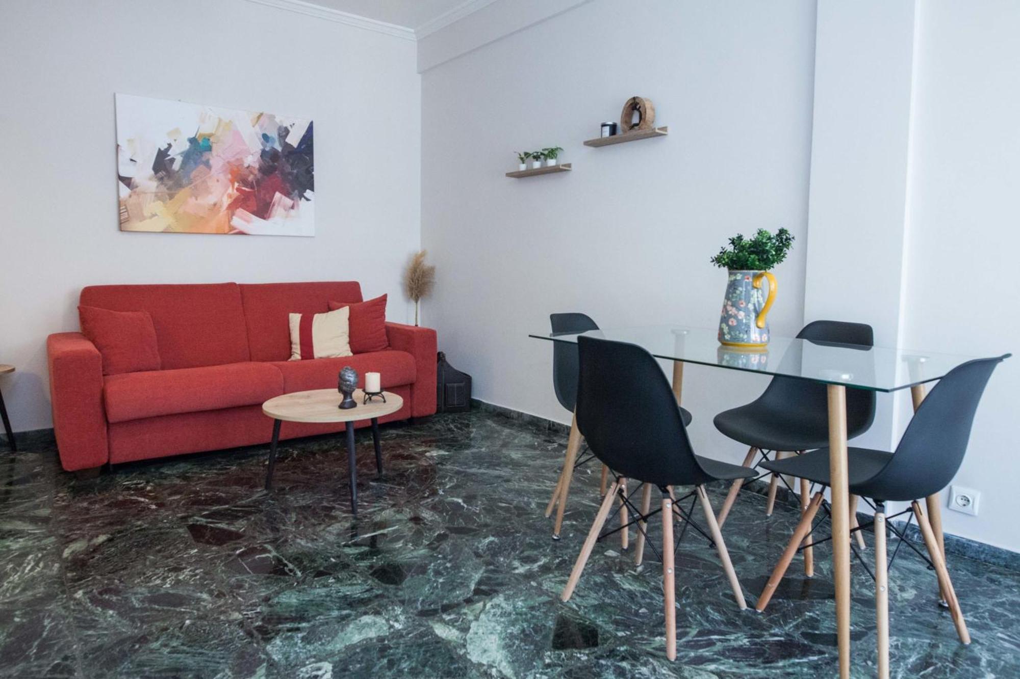 Modern 1 Bd Balcony Apt Near Metro In Kato Patisia Athén Kültér fotó