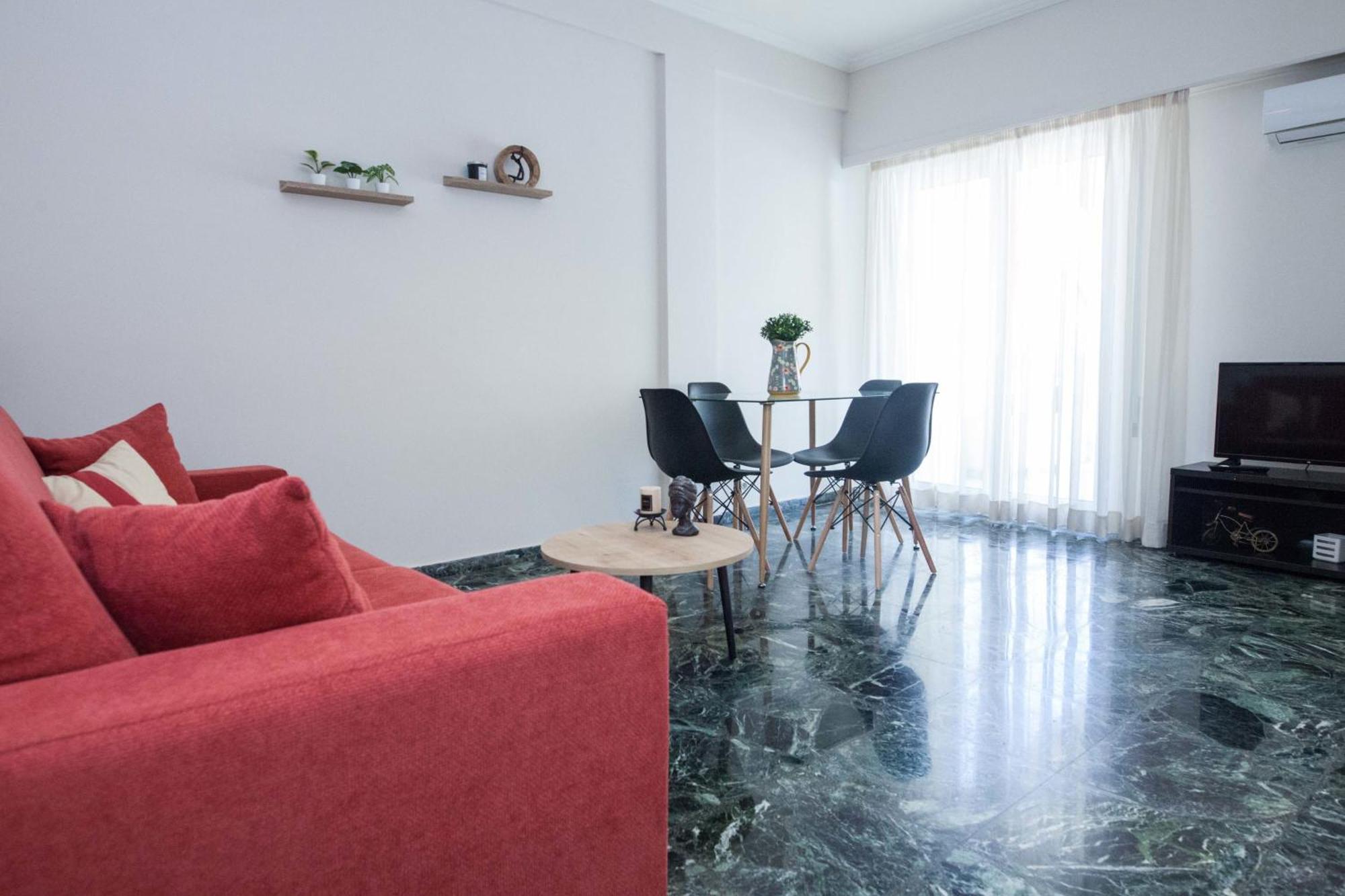 Modern 1 Bd Balcony Apt Near Metro In Kato Patisia Athén Kültér fotó